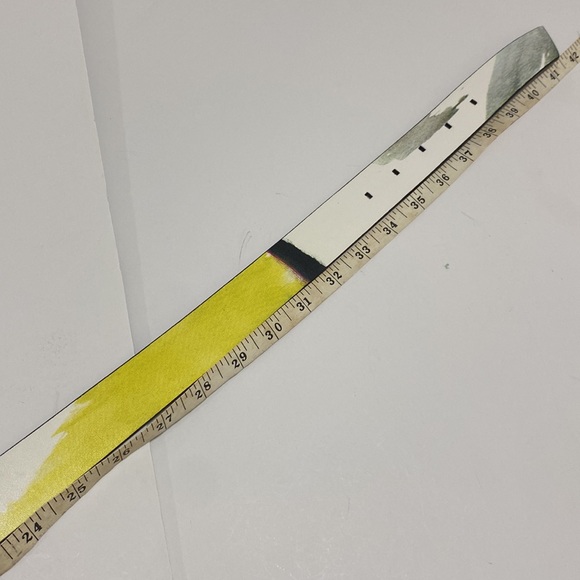 Calvin Klein Womens Belt NWT Silver Hardware Neon White Turquoise Medium - Picture 8 of 11